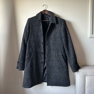 J.Crew Thompson Wool Tweed Topcoat Glen Plaid Overcoat Mens 40